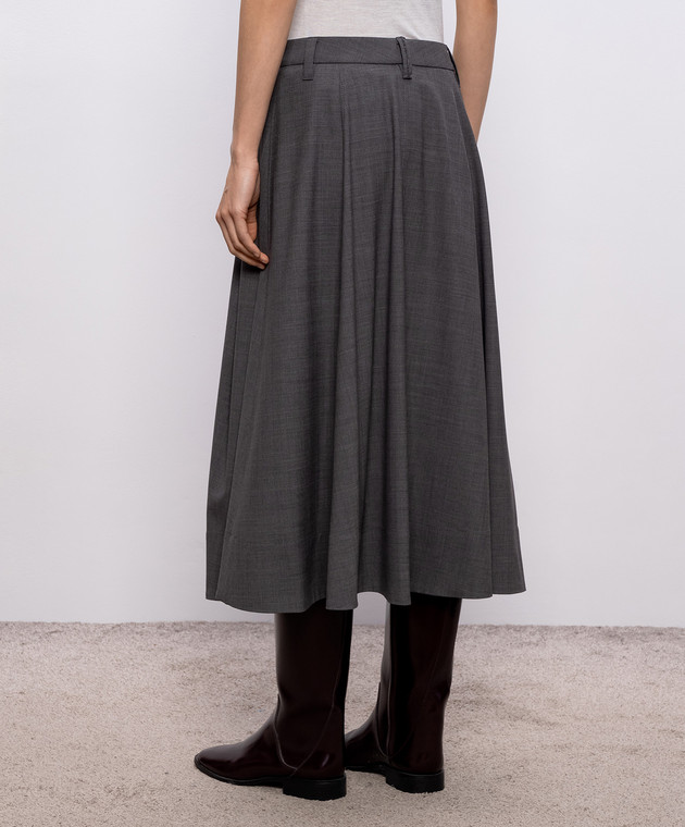 Brunello Cucinelli Сіра спідниця з вовною MPW07G3951 зображення 4