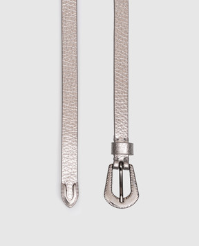 Brunello Cucinelli Сріблястий шкіряний пояс M0SHIC128P