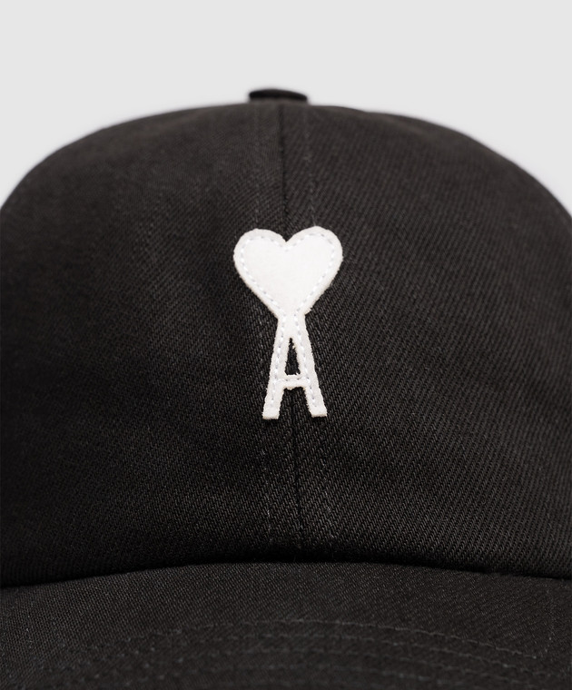Ami Paris Черная кепка с нашивкой эмблемы UCP277AW0028 изображение 4