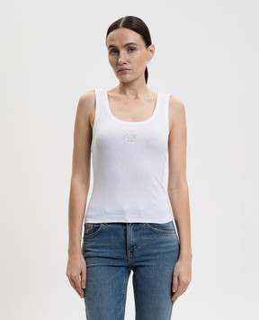 Vetements Белый топ в рубчик WE76TT534W