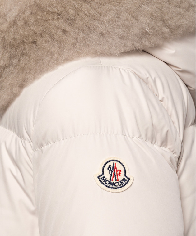Moncler Бежевий пуховик Laichefur з хутром L20931A0016454AQE зображення 5