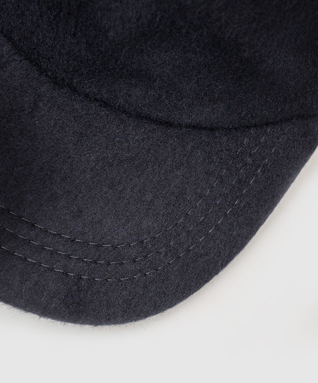 Cashmere&Whiskey Синя кепка з вовни і кашеміру 9925001 зображення 4