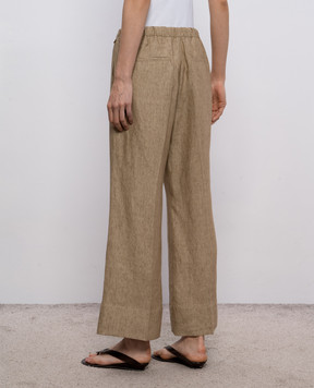 Herno Коричневые брюки из льна PT000219D17105Z