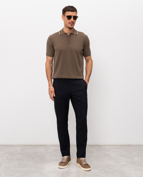 Marco Pescarolo Сині штани з вовни та шовку STRIKE5314