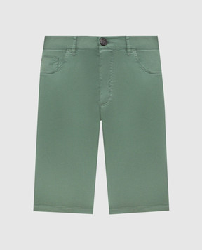 Stefano Ricci Зелені шорти з вишивкою монограми логотипа M8T6100080TFANT