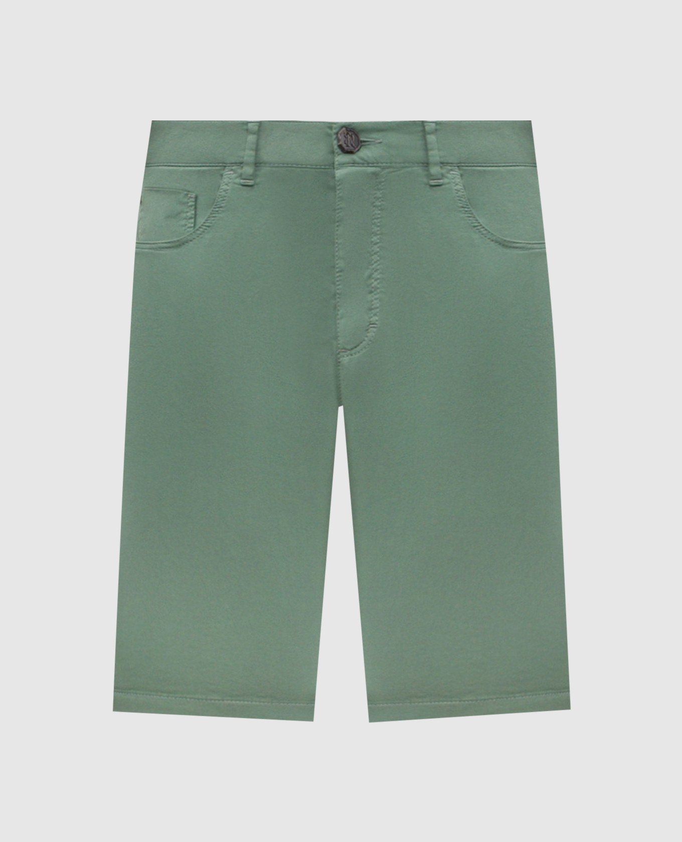 Зеленые шорты с вышивкой логотипа монограммы