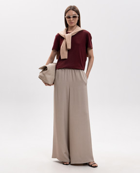 Max Mara Бордовая футболка SEGALE с вышивкой SMMSEGALE