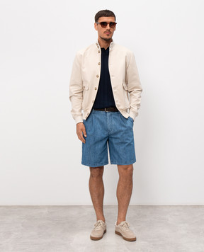 Pini Parma Синее поло из хлопка POLORIBBL