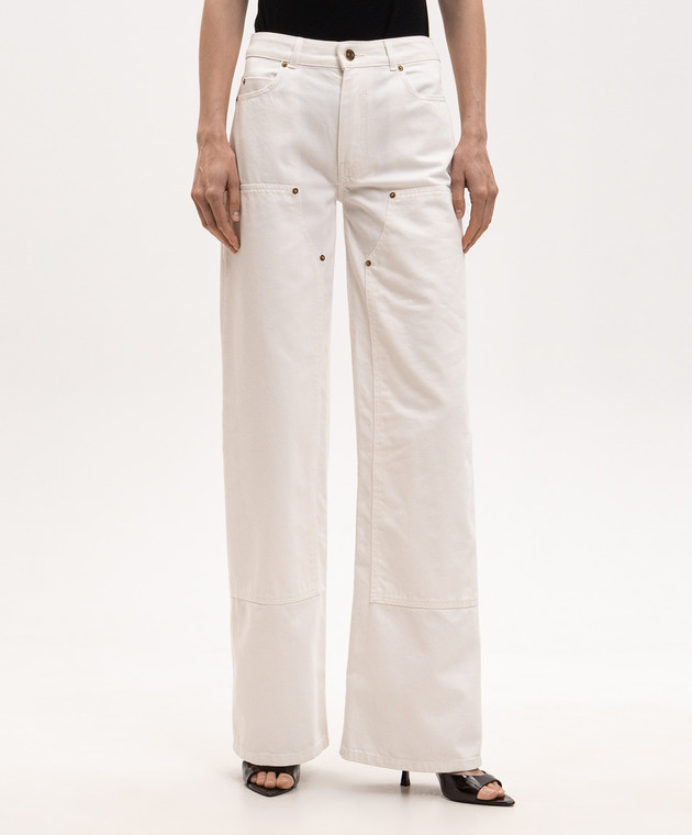 Balmain Джинсы цвета айвори HF1MI053DG14 изображение 3