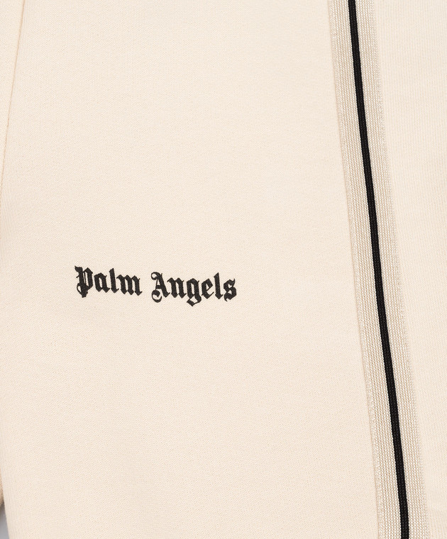 Palm Angels Дитячі бежеві шорти з принтом логотипа PBCI007S26FLE001 зображення 3