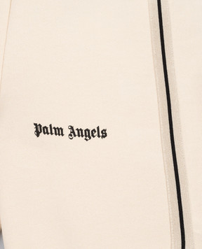 Palm Angels Дитячі бежеві шорти з принтом логотипа PBCI007S26FLE001