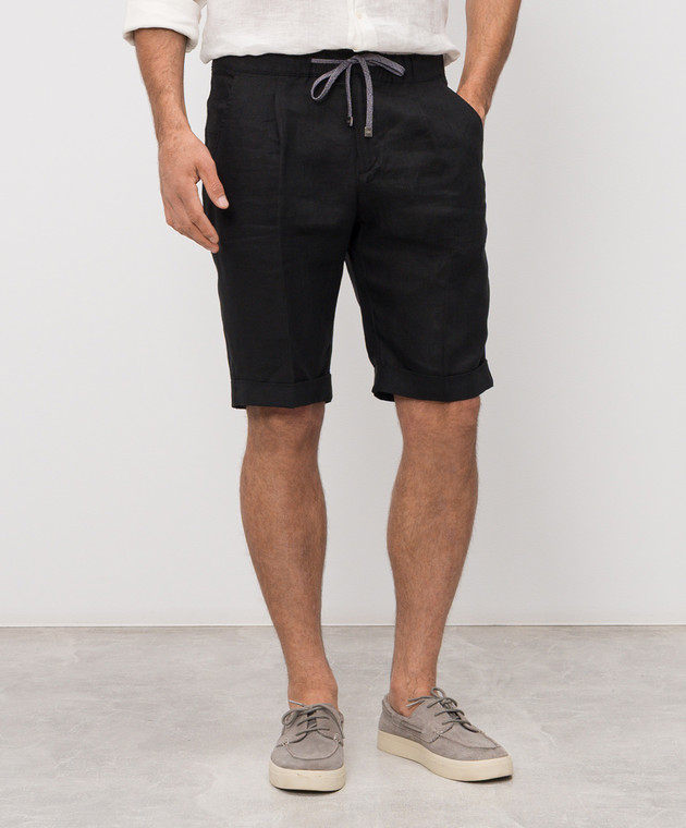 Cashmere&Whiskey Черный шорты из льна 0255500638 изображение 3