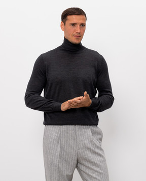 Brunello Cucinelli Гольф серого цвета из шерсти и кашемира M2400103