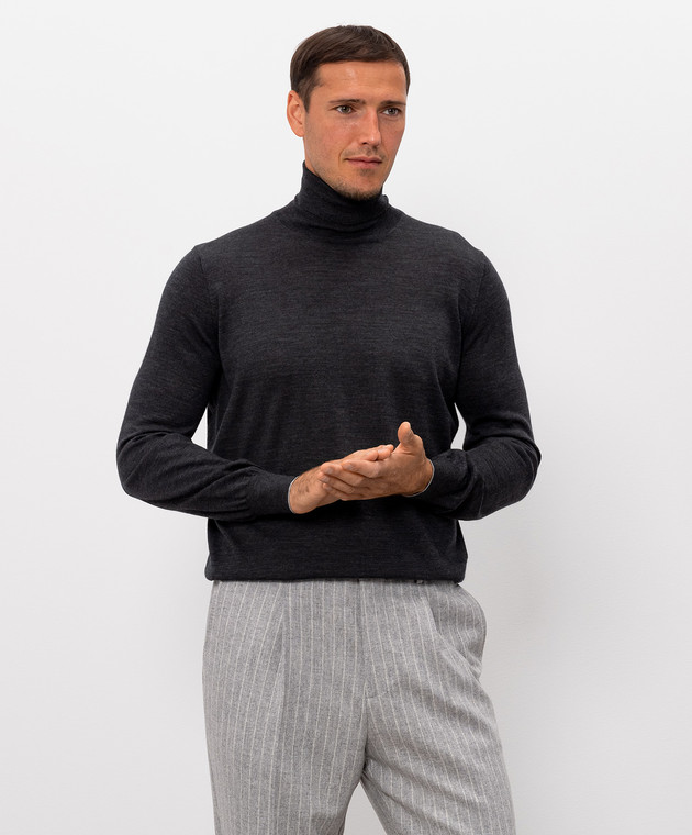 Brunello Cucinelli Гольф серого цвета из шерсти и кашемира M2400103 изображение 3