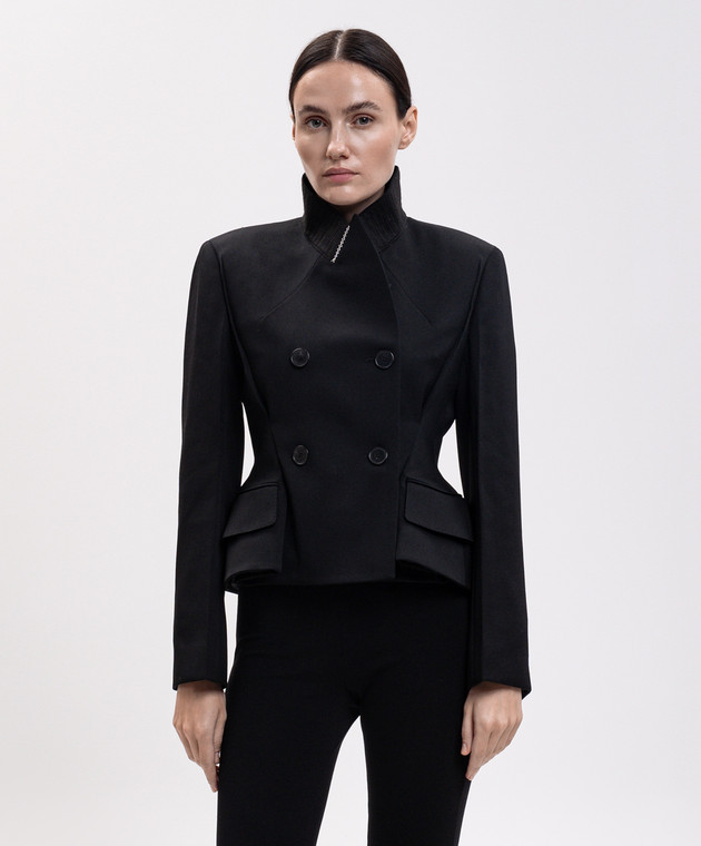 Givenchy Чорний двобортний жакет з вовни BW30RC167D зображення 3