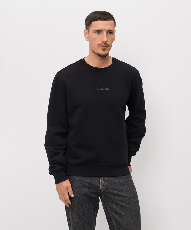 Trussardi Чорний світшот з фактурним логотипом G8238000121NMF509F01 зображення 3