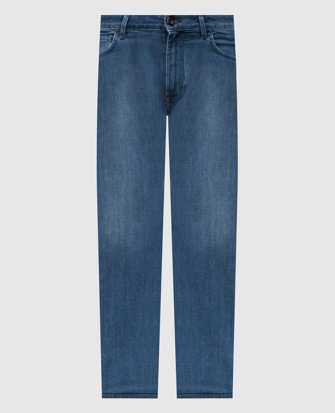 

Синие джинсы с логотип патч, Тёмно-синий, Зауженные джинсы