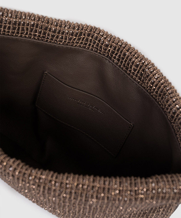 Brunello Cucinelli Коричневая сумка-кисет с цепочкой мониль MB3DD2808 изображение 4