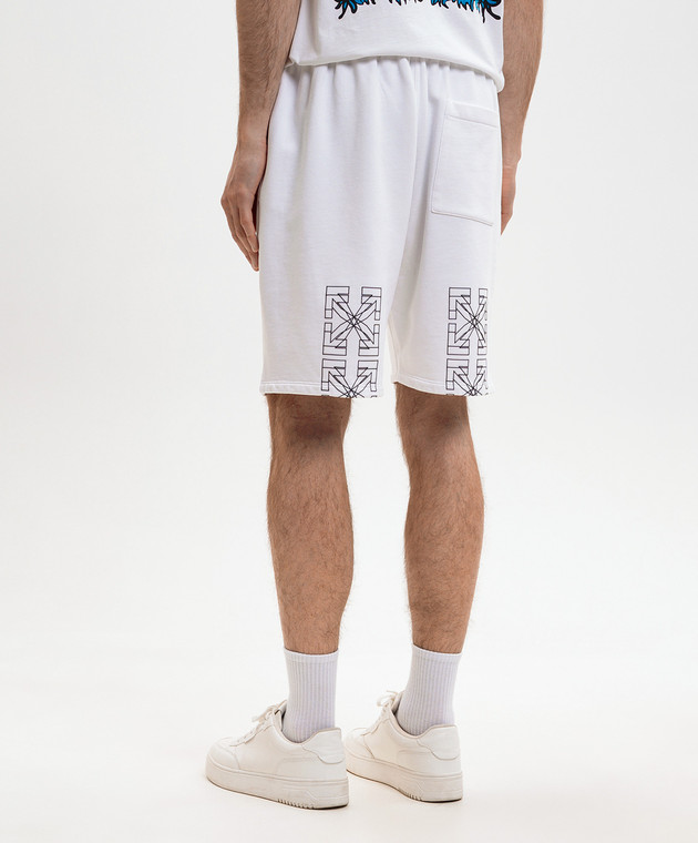 Off-White Білі шорти з принтом Double Arrow 44MCI013S26F004 зображення 4