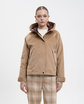 Woolrich Коричневая вельветовая пуховая куртка CFWWOU2022FRUT5010