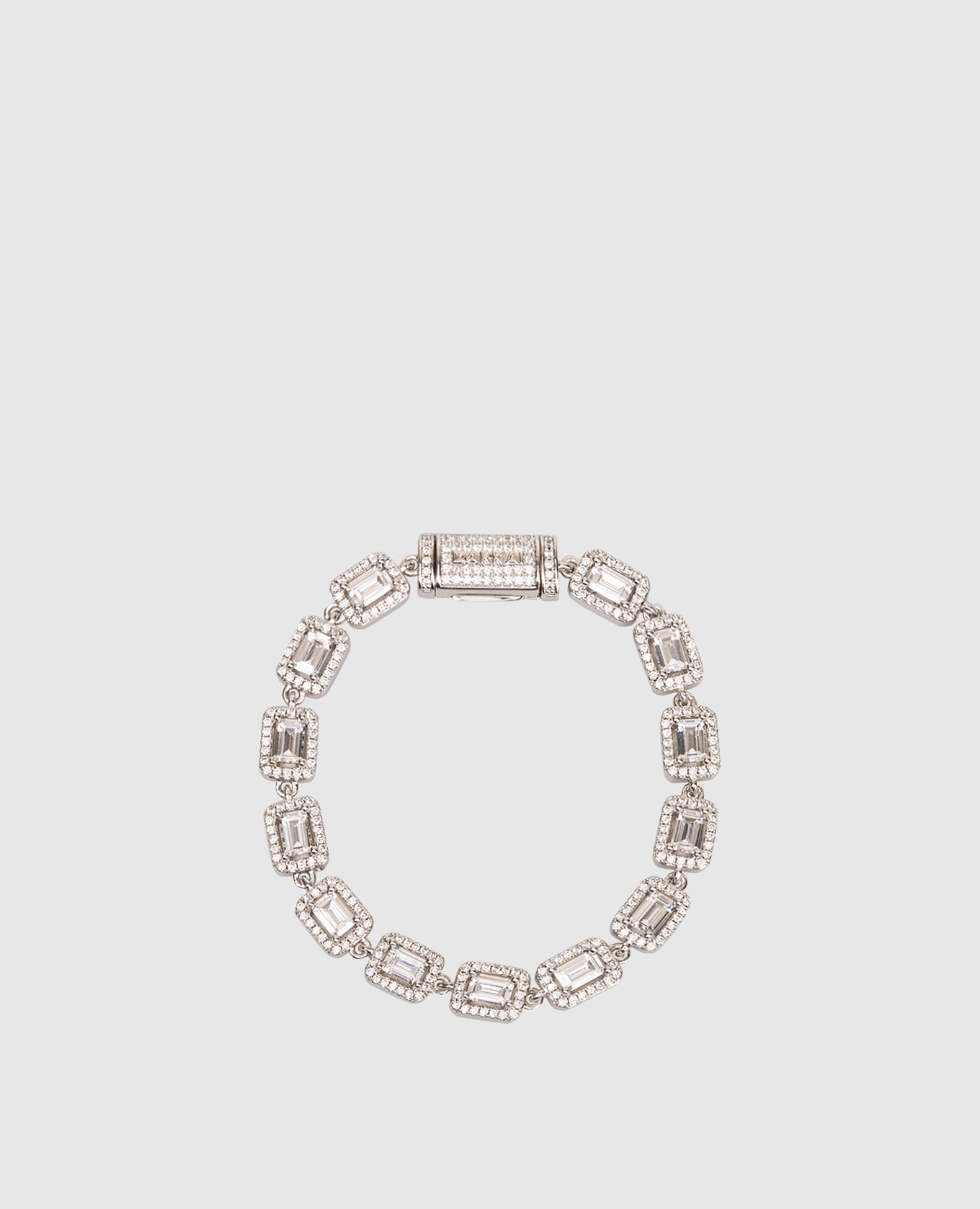

серебристый браслет Tennis Baguette с белым золотом, Браслеты