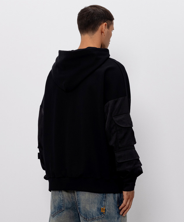 Balmain Чорне худі HH1JT280BD59 зображення 4