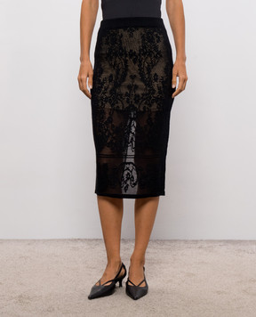 Twinset Черная юбка в узоре 262TF3032