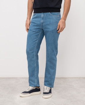 Agnona Сині джинси з льоном з патчем логотипа T711U5YU2131