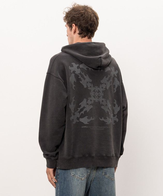 Off-White Серые худи Rugs Arrow 44MBB085F26F00J изображение 4