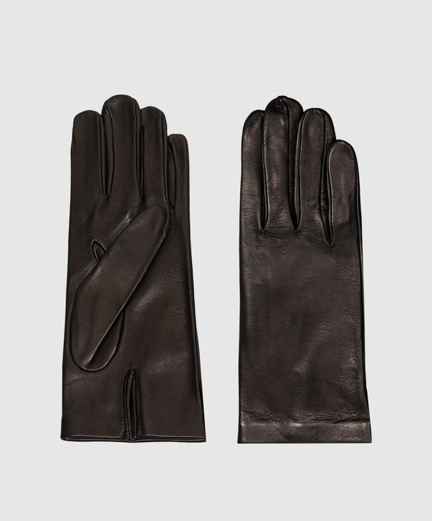 Sermoneta Gloves Чорні шкіряні рукавички 301A