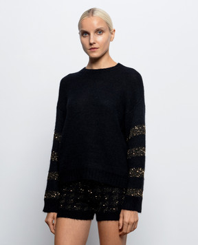 Twinset Чорний светр з вовною альпаки 262TP3530