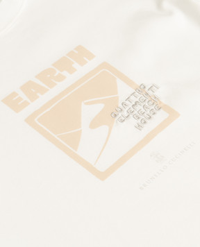 Brunello Cucinelli Дитяча біла футболка з принтом B0B13T189C