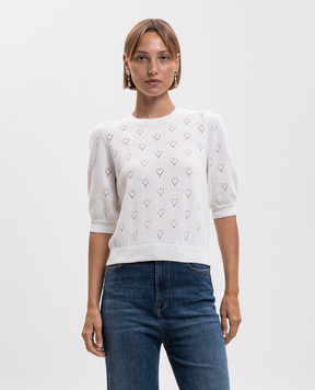 Twinset Белый топ с кашемиром 262TP3020