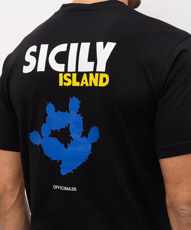 Officina 36 Чорна футболка Sicily Island CUPF78 зображення 4