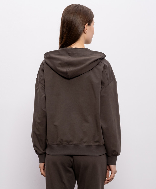 Brunello Cucinelli Коричнева спортивна куртка з ланцюжком моніль MH827FB706 зображення 4