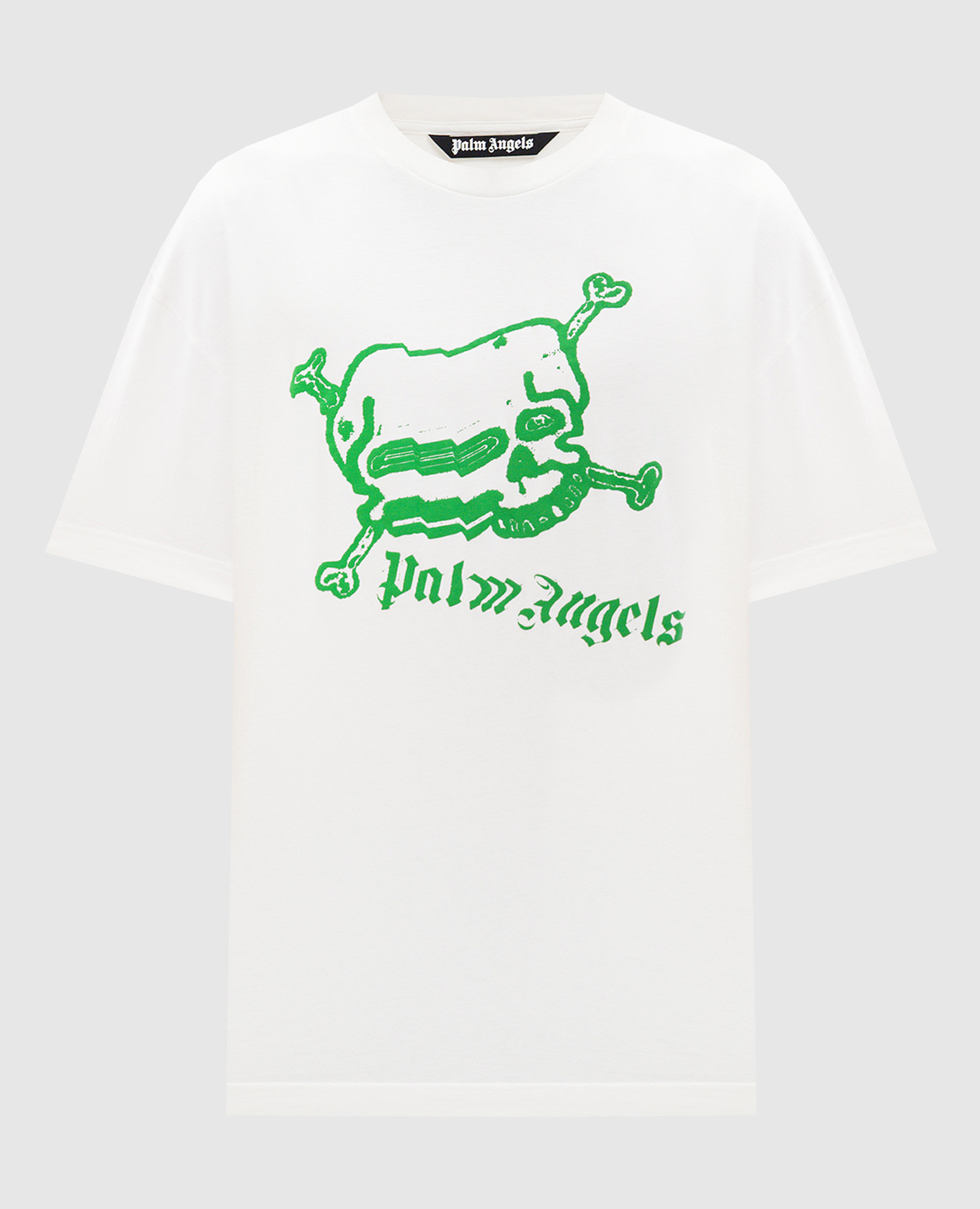 Белая футболка с контрастным принтом Skull