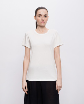 Y`S Yamamoto Біла футболка з вишивкою монограми YKT03060