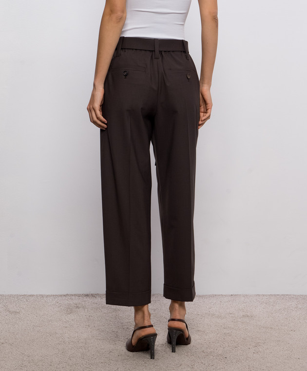 Brunello Cucinelli Коричневые брюки с шерстью MPW07P8995 изображение 4