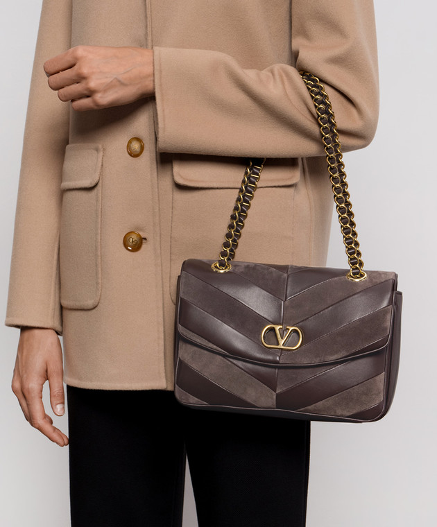 Valentino Коричнева шкіряна сумка Djuna 9W2B0T55TIE зображення 2