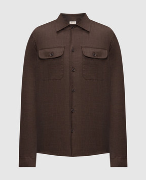 Doriani Cashmere Коричнева сорочка з вовни та шовку DOSLIDR42T196