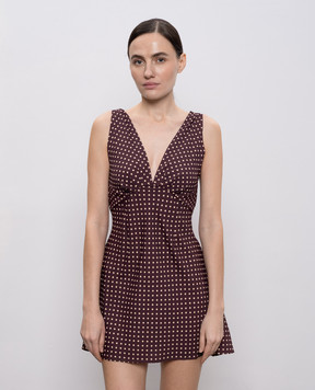 Faithfull Коричнева сукня міні Graciela в горох FF4642PCP