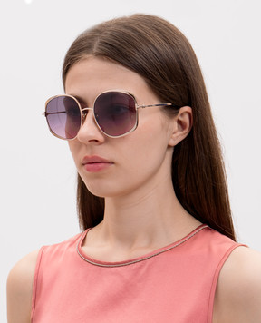 Tom Ford Золотые очки SOFIA с гравировкой логотипа FT1349