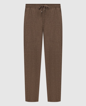 Agnona Коричневі штани з льону T710U6YU3046