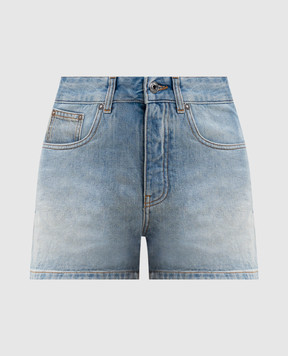 Off-White Блакитні джинсові шорти з ефектом потертості 2YC019S26DEN002