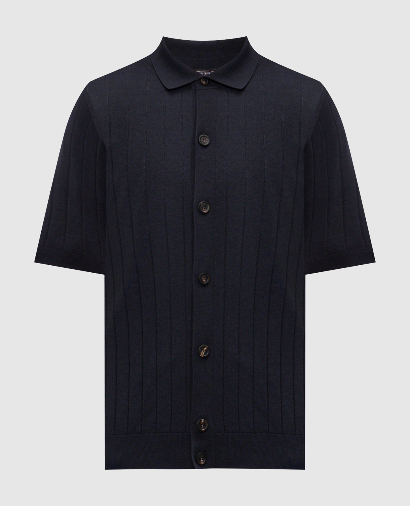 Синяя рубашка с шелком