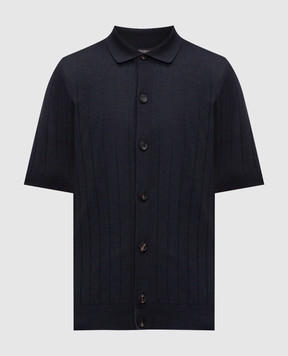 Peserico Синя сорочка з шовком R59465F1809317