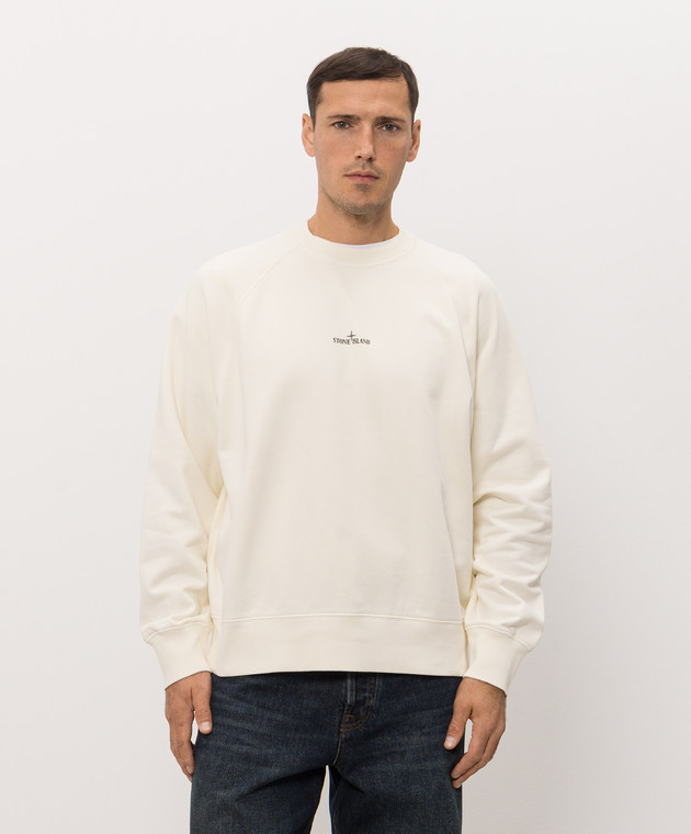 Stone Island Свитшот цвета айвори с принтом логотипа L2S156100008S0466 изображение 3
