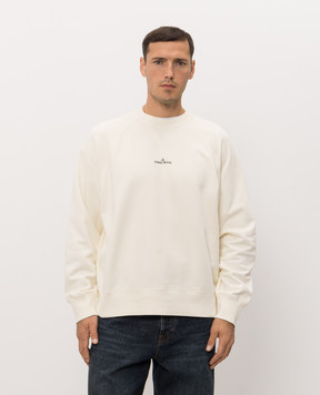 Stone Island Світшот кольору айворі з принтом логотипа L2S156100008S0466