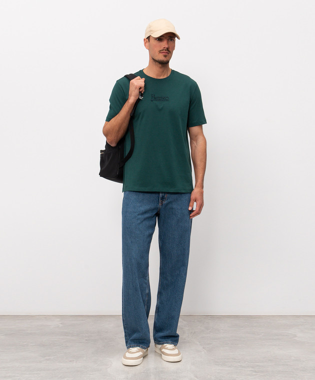 Herno Зелена футболка з вишивкою логотипа JG000239U52000 зображення 2
