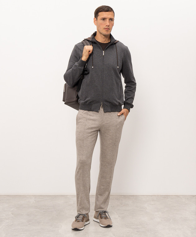 Doriani Cashmere Сіра спортивна куртка 872CAPSTLUJ362 зображення 2